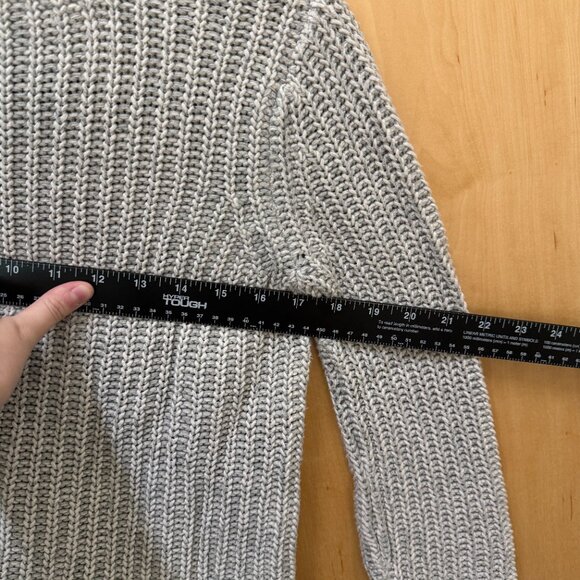 Aeropostale gray ribbed knit sweater cropped women’s medium - Picture 5 of 6